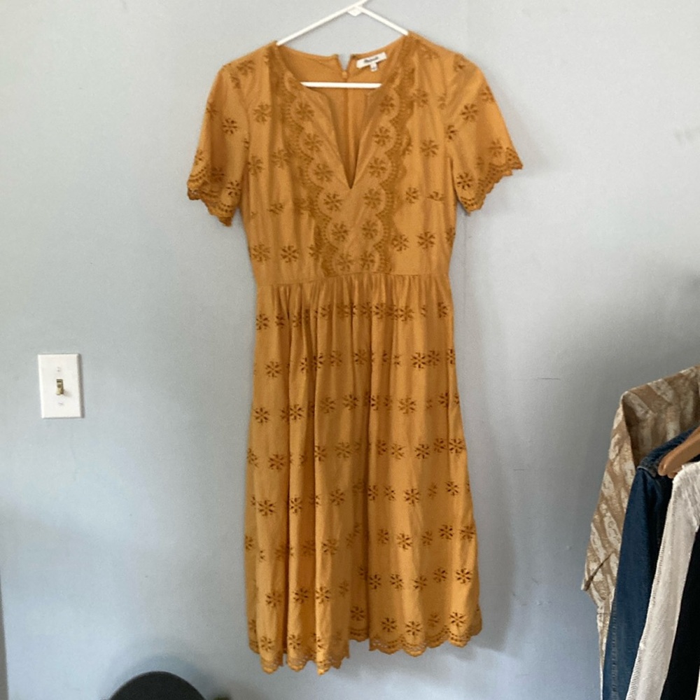 Madewell Scalloped Eyelet Midi Dress